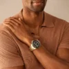 Fossil Blue GMT Edelstahluhr in Goldton