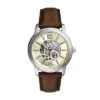 Fossil Heritage Automatikuhr mit braunem Lederarmband