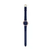 Gilmore Dreizeigeruhr aus marineblauem Leder