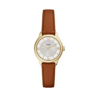 Gilmore Dreizeigeruhr mit braunem Lederarmband