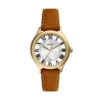 Gilmore Dreizeigeruhr mit Datumsanzeige und mittelbraunem Lederarmband