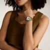 Gilmore Dreizeigeruhr mit Datumsanzeige und mittelbraunem Lederarmband