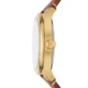 Gilmore Dreizeigeruhr mit Datumsanzeige und mittelbraunem Lederarmband