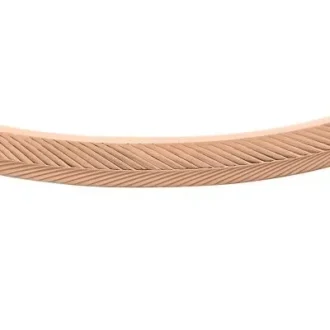 Harlow Armreif aus rostfreiem Stahl mit linearer Struktur in Roségold