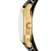 Harlow Dreizeigeruhr mit schwarzem Lederarmband