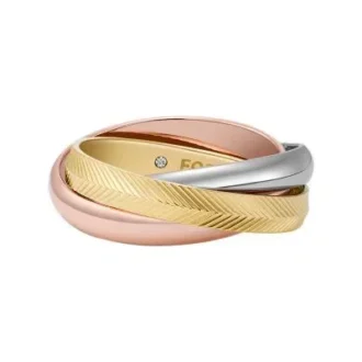 Harlow Interlocking Links Tri-Tone Edelstahl-Bandring