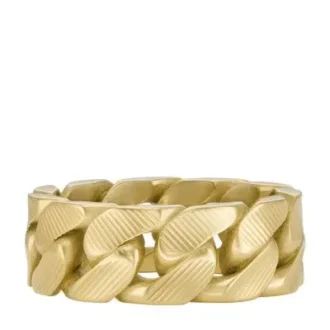Harlow Linear Texture Chain Goldfarbener Edelstahlring