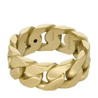 Harlow Linear Texture Chain Goldfarbener Edelstahlring