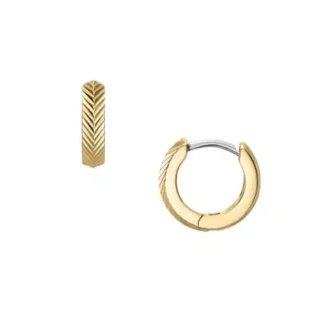 Harlow Linear Texture Goldfarbene Edelstahl-Creolen