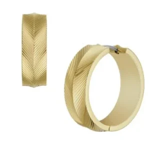 Harlow Linear Texture Goldfarbene Edelstahl-Creolen
