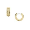 Harlow Linear Texture Goldfarbene Huggie-Creolen aus Edelstahl