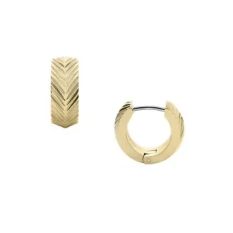 Harlow Linear Texture Goldfarbene Huggie-Creolen aus Edelstahl