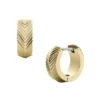 Harlow Linear Texture Goldfarbene Huggie-Creolen aus Edelstahl