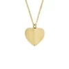 Harlow Linear Texture Heart Goldfarbene Edelstahl-Anhänger-Halskette