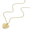 Harlow Linear Texture Heart Goldfarbene Edelstahl-Anhänger-Halskette