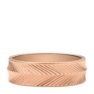 Harlow Linear Texture Roségoldfarbener Edelstahl-Bandring