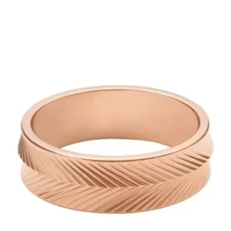 Harlow Linear Texture Roségoldfarbener Edelstahl-Bandring