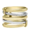 Harlow Linear Texture Zweifarbiger Edelstahl-Prestack-Ring