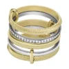 Harlow Linear Texture Zweifarbiger Edelstahl-Prestack-Ring