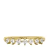 Haselnussbrauner klassischer Glitz-Ring aus goldfarbenem Messing