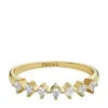 Haselnussbrauner klassischer Glitz-Ring aus goldfarbenem Messing