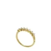 Haselnussbrauner klassischer Glitz-Ring aus goldfarbenem Messing
