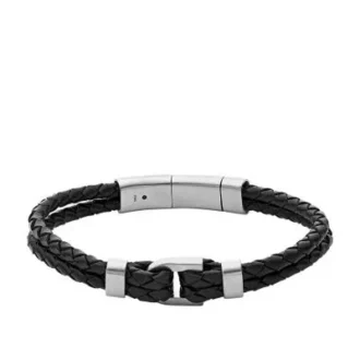 Heritage D-Link Armband aus schwarzem Leder