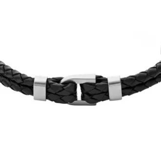 Heritage D-Link Armband aus schwarzem Leder