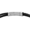 Heritage D-Link Armband aus schwarzem Leder