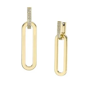 Heritage D-Link Glitz Goldfarbene Edelstahl-Ohrringe