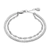Heritage D-Link Glitz silberfarbenes Messingketten-Tennisarmband