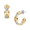 Heritage D-Link Glitz Zweifarbige Edelstahl-Creolen