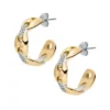 Heritage D-Link Glitz Zweifarbige Edelstahl-Creolen
