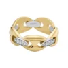 Heritage D-Link Glitz Zweifarbiger Edelstahl-Bandring