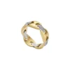 Heritage D-Link Glitz Zweifarbiger Edelstahl-Bandring