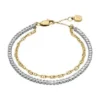 Heritage D-Link Glitz zweifarbiges Tennisarmband aus Edelstahl