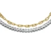 Heritage D-Link Glitz zweifarbiges Tennisarmband aus Edelstahl