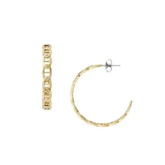 Heritage D-Link Goldfarbene Edelstahl-Creolen