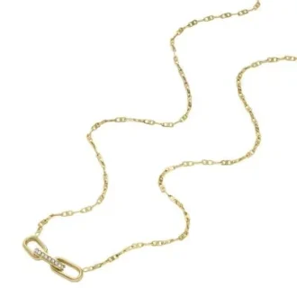 Heritage D-Link Goldfarbene Edelstahl-Kettenhalskette