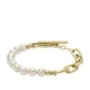 Heritage Pearl D-Link Goldfarbenes Edelstahl-Kettenarmband