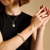 Heritage Pearl D-Link Goldfarbenes Edelstahl-Kettenarmband
