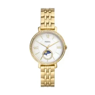 Jacqueline Sun Moon Multifunktionsuhr aus goldfarbenem Edelstahl