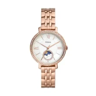 Jacqueline Sun Moon Multifunktionsuhr aus roségoldfarbenem Edelstahl