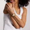 Karli Dreizeigeruhr in Goldoptik mit Armband