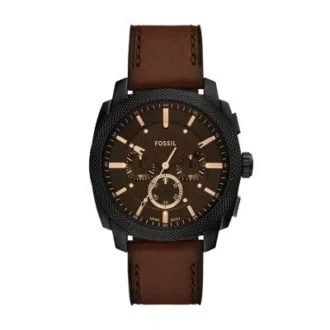 Machine Chronograph Braune Lederuhr