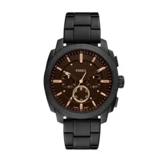 Machine Chronograph Schwarze Edelstahluhr