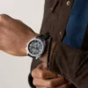Machine Chronograph Schwarzes Silikonarmband und Armband-Set