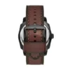 Maschine Dreizeigeruhr mit Datum Dunkelbraunes LiteHide™-Lederarmband