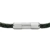 Maschinell geriffeltes Leder und Edelstahl-Armband