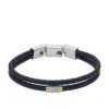 Maschinell geriffeltes mehrsträngiges Armband aus marineblauem Leder